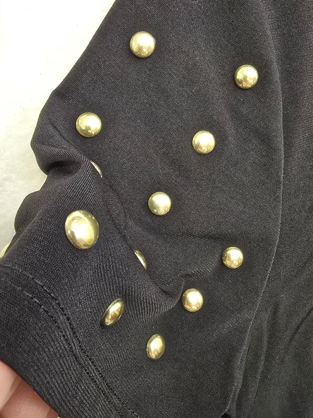 Michael Kors Black Studded Short-Sleeve Bodycon Dress